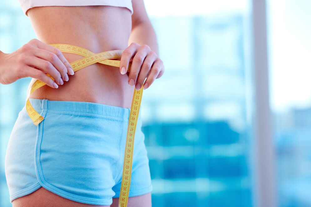 мерење на половината за време на губење на тежината за еден месец